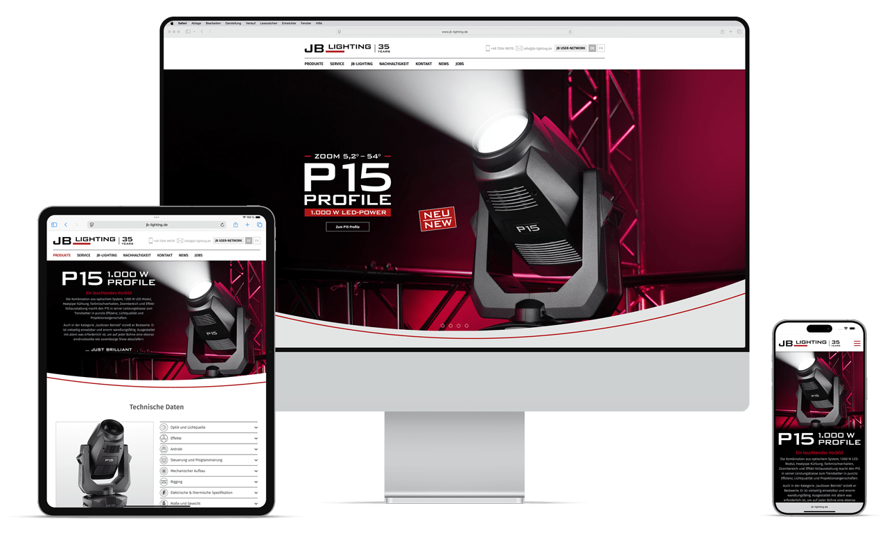 BSSTUDIO Homepage Programmierung JB-Lighting